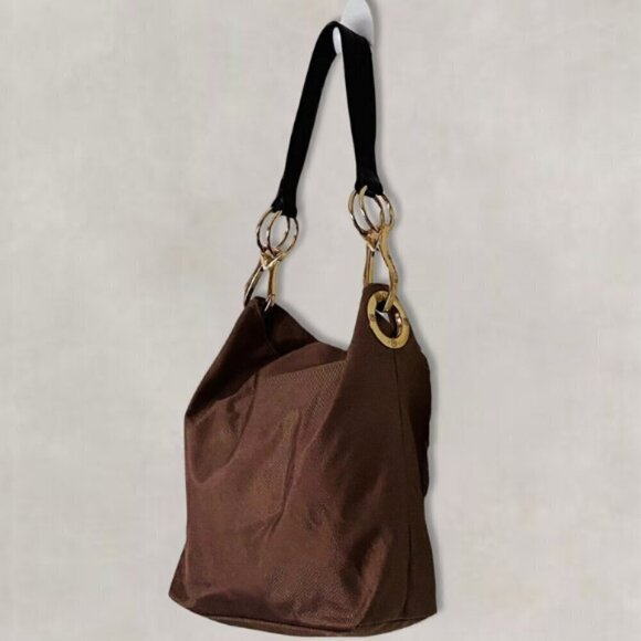 JPK Paris Bucket Bag Snap Closure Functional Pockets Removable Strap Brown W OS - Picture 3 of 15